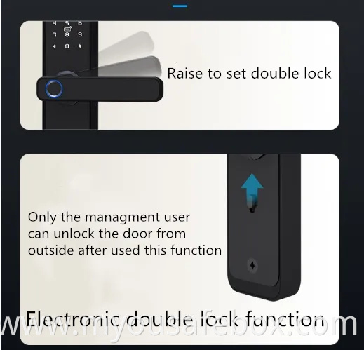 Factory Tuya Tt Smart WiFi Door Lock Digital Fingerprint Password Card Door Lock, Smart Safe Finger Print Lock Electronic Lock
